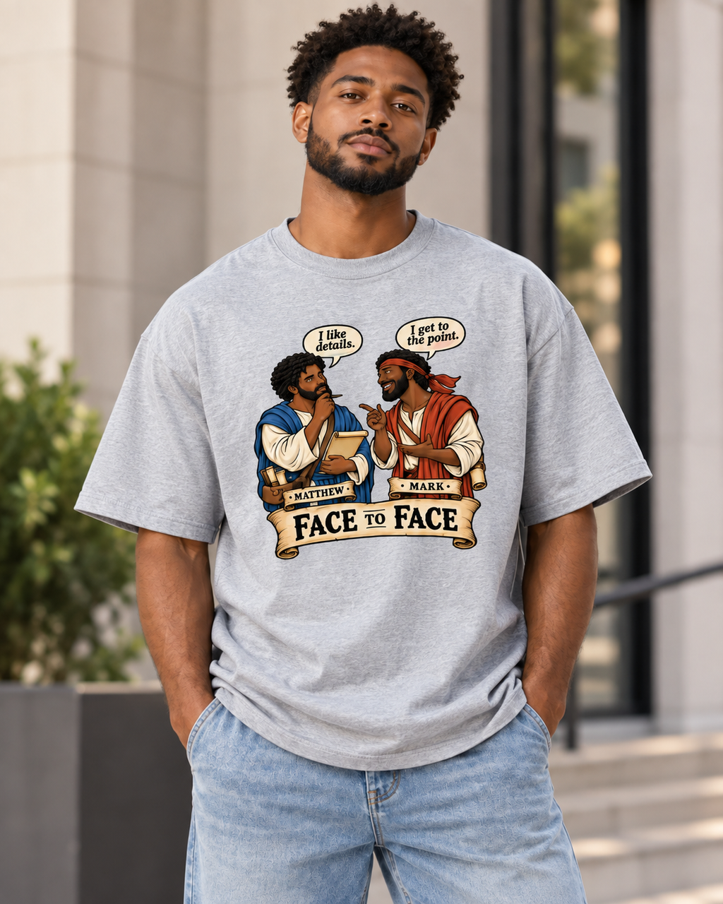 Christian,Faith,Bible,Matthew,Mark,Apparel,Graphic,Oversize,Unisex,Streetwear,Scripture,Cotton