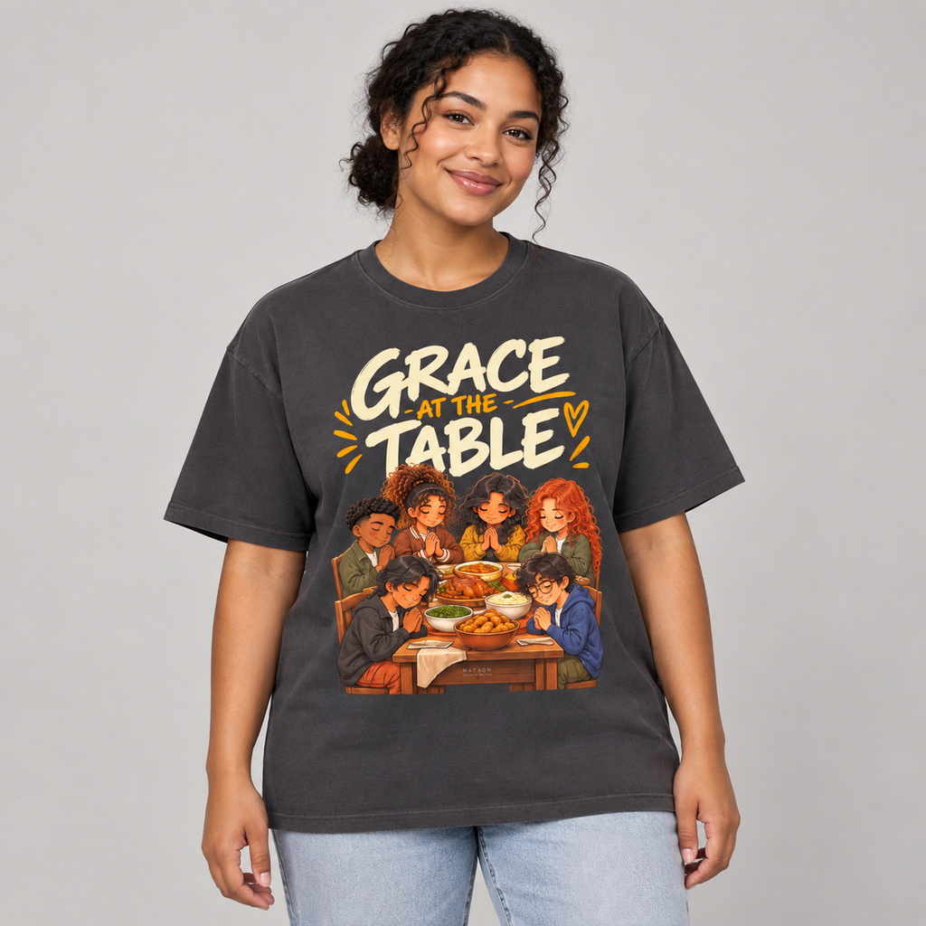 Christian,Thanksgiving,Faith,Gratitude,Prayer,Apparel,Anime,Oversized,Cotton,Unisex