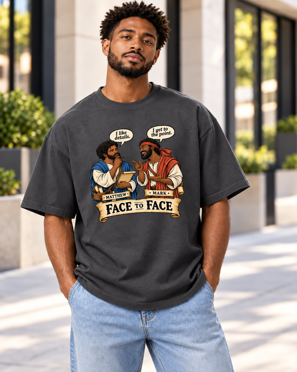 Christian,Faith,Bible,Matthew,Mark,Apparel,Graphic,Oversize,Unisex,Streetwear,Scripture,Cotton