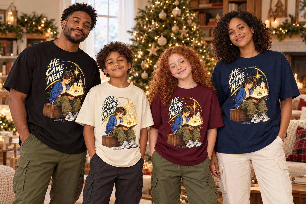 Christmas,He,Came,Near,Christian,Nativity,Faith,Kai,Cotton,Oversized,Watson