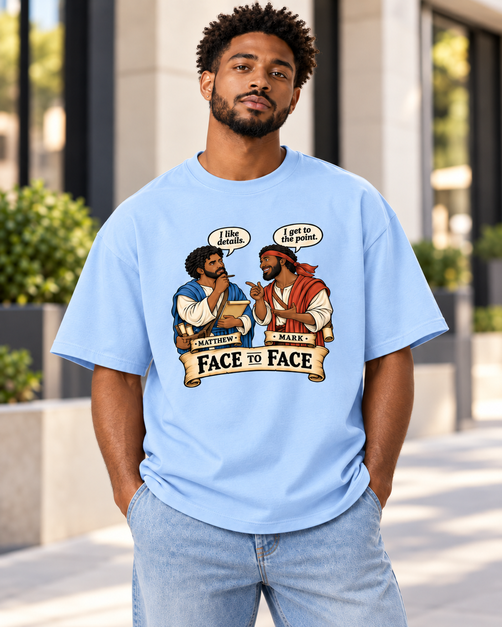 Christian,Faith,Bible,Matthew,Mark,Apparel,Graphic,Oversize,Unisex,Streetwear,Scripture,Cotton