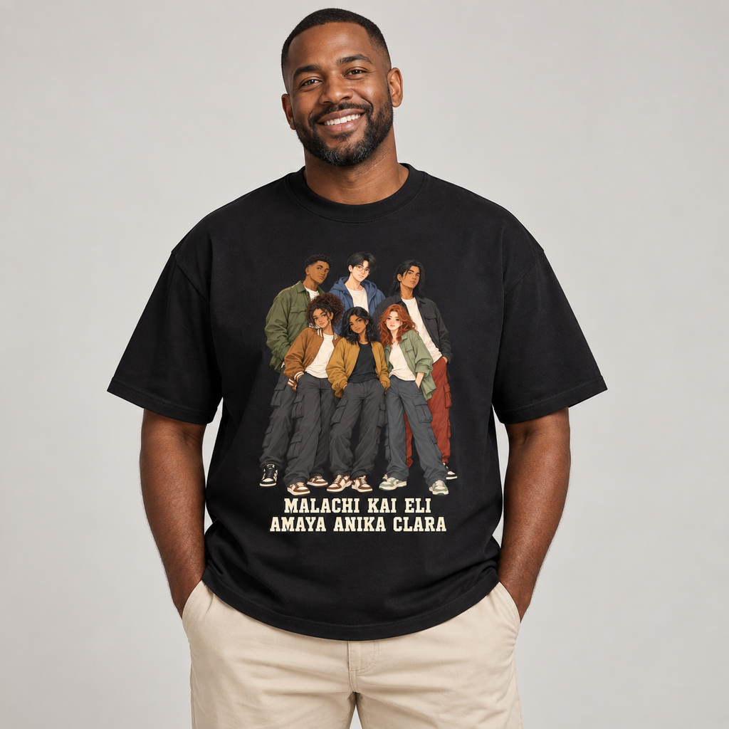 WATSON Lightkeepers Christian Anime Group Tee | Oversized 100% Cotton Shirt