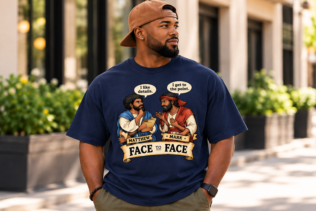 Christian,Faith,Bible,Matthew,Mark,Apparel,Graphic,Oversize,Unisex,Streetwear,Scripture,Cotton
