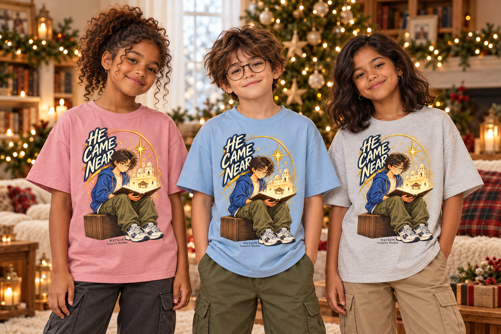 Christmas,He,Came,Near,Christian,Nativity,Faith,Kai,Cotton,Oversized,Watson