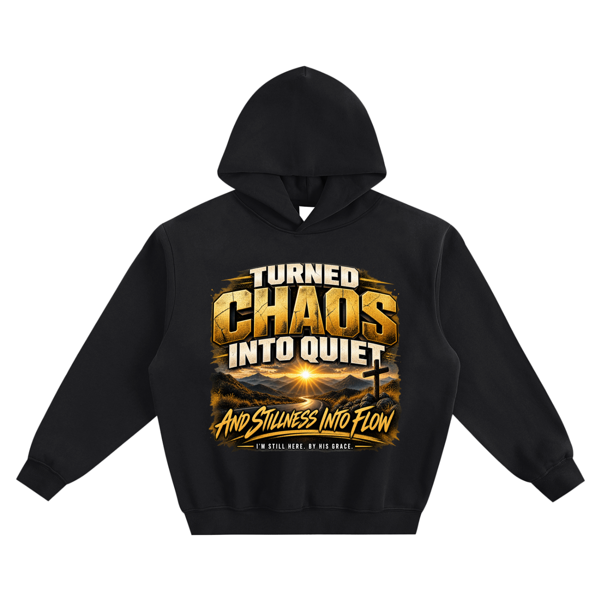 Turned Chaos Into Quiet Christian Boxy Hoodie | By His Grace