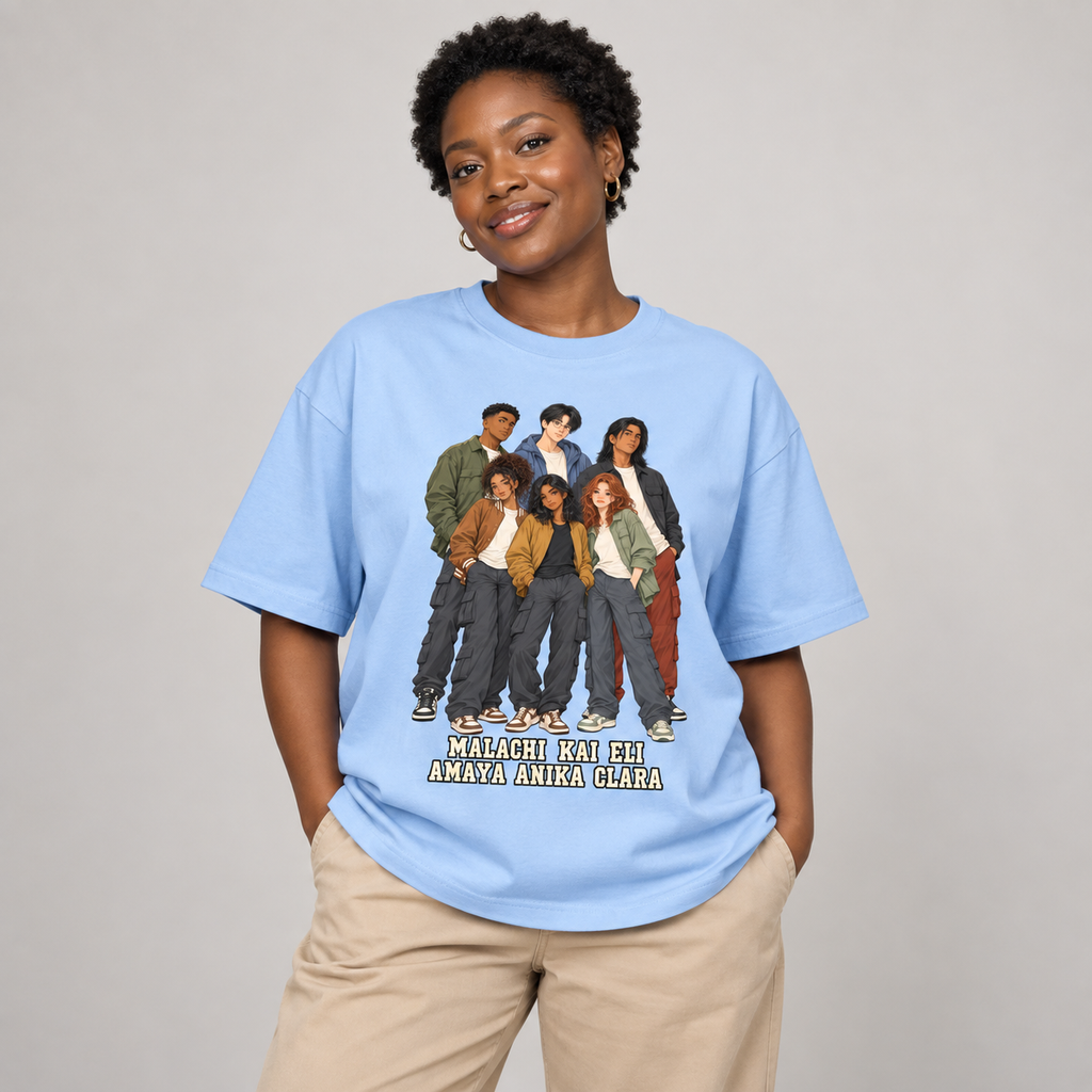 WATSON Lightkeepers Christian Anime Group Tee | Oversized 100% Cotton Shirt
