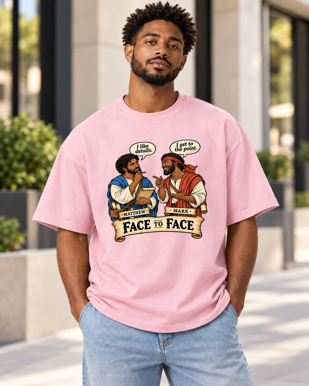 Christian,Faith,Bible,Matthew,Mark,Apparel,Graphic,Oversize,Unisex,Streetwear,Scripture,Cotton