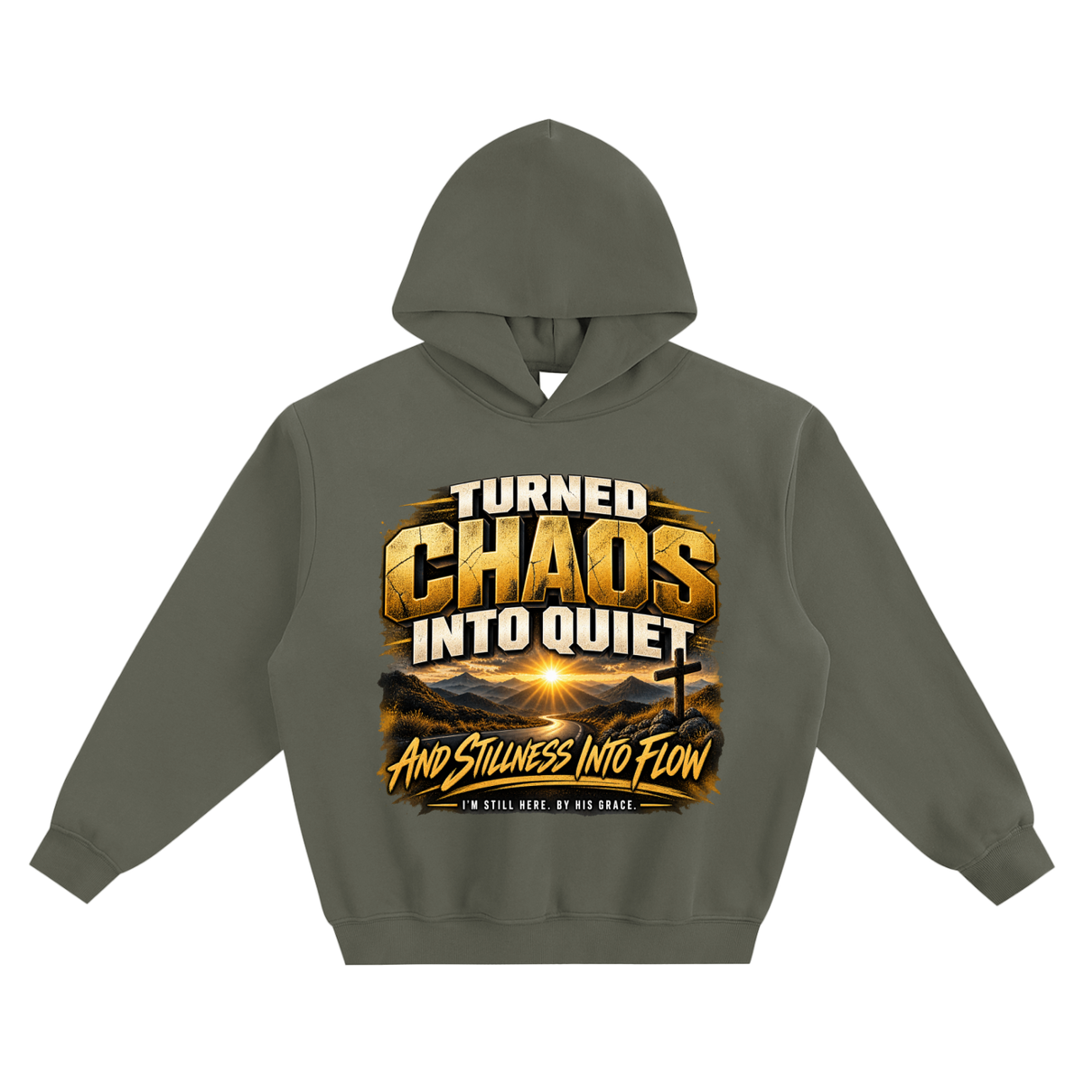 Turned Chaos Into Quiet Christian Boxy Hoodie | By His Grace